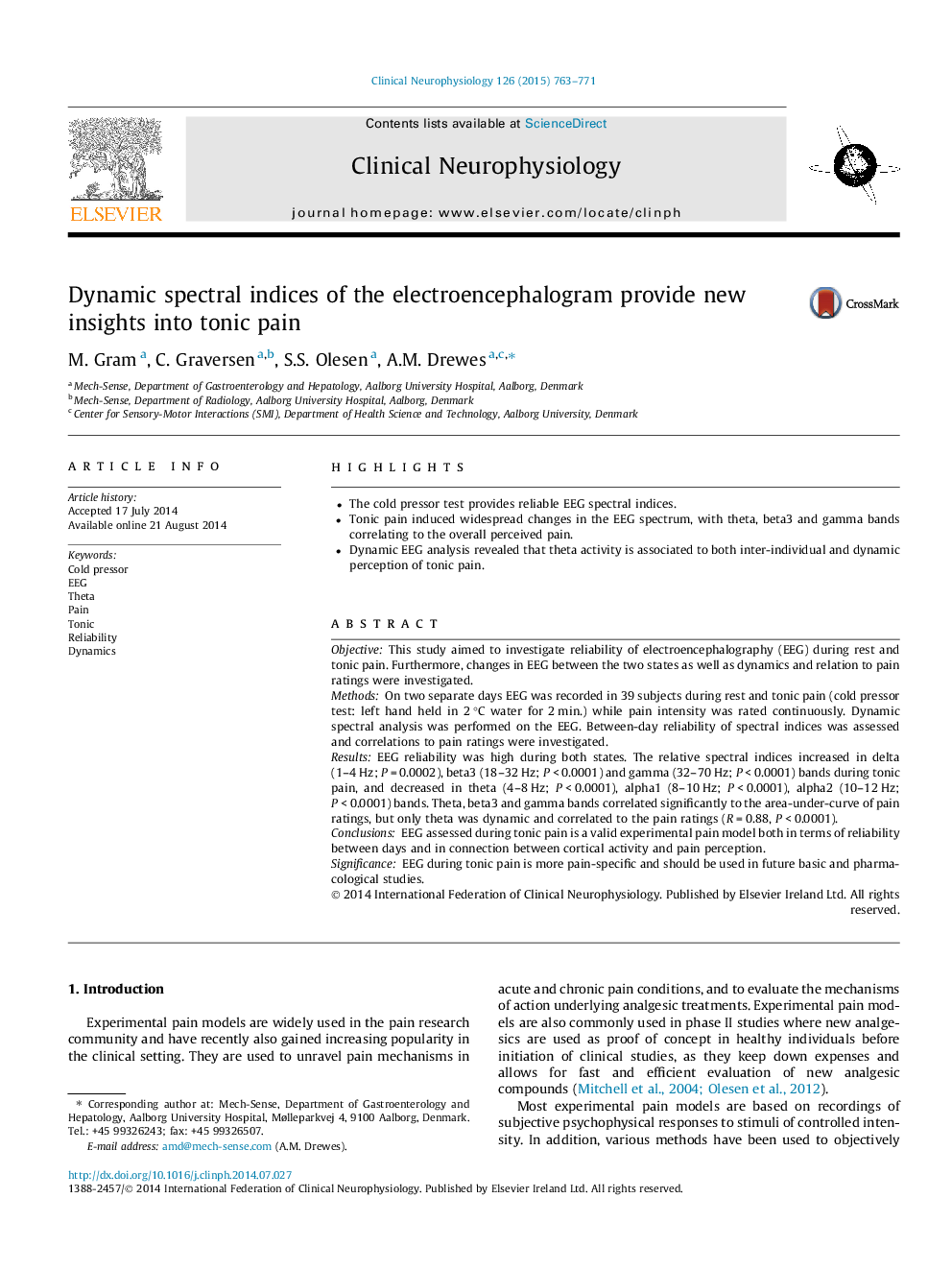 Dynamic spectral indices of the electroencephalogram provide new insights into tonic pain