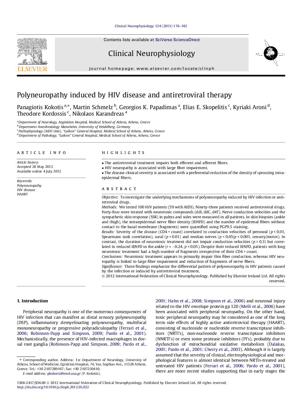 Polyneuropathy induced by HIV disease and antiretroviral therapy