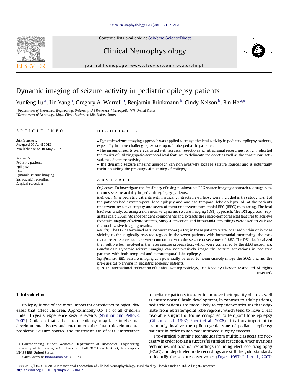 Dynamic imaging of seizure activity in pediatric epilepsy patients