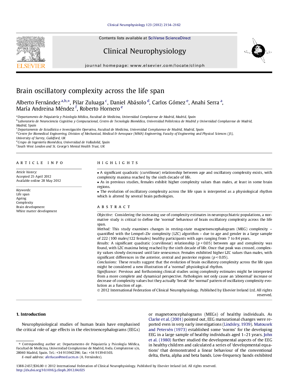 Brain oscillatory complexity across the life span