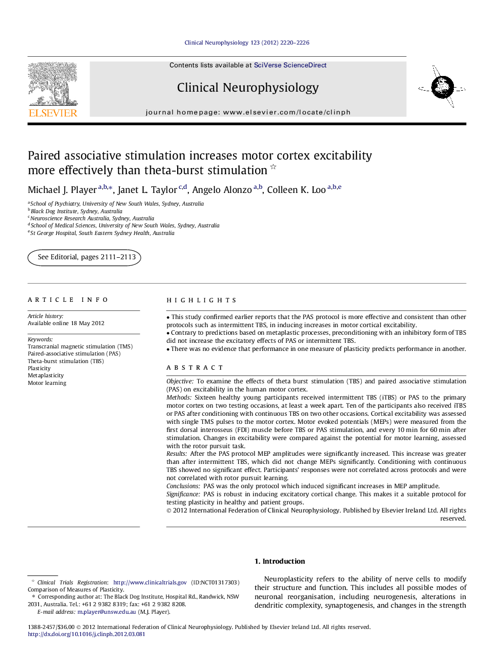 Paired associative stimulation increases motor cortex excitability more effectively than theta-burst stimulation 