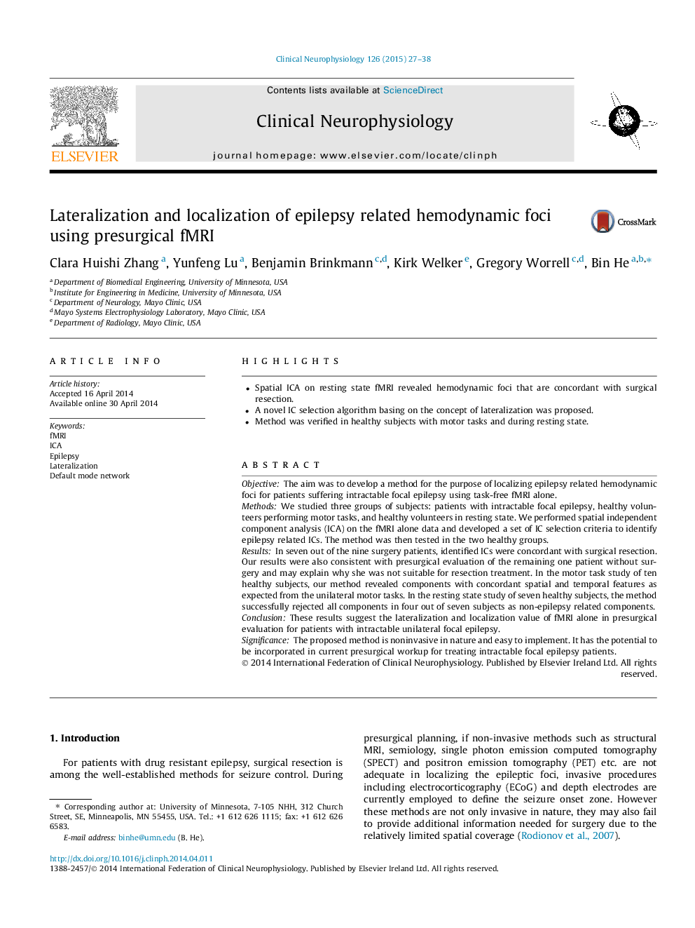 Lateralization and localization of epilepsy related hemodynamic foci using presurgical fMRI