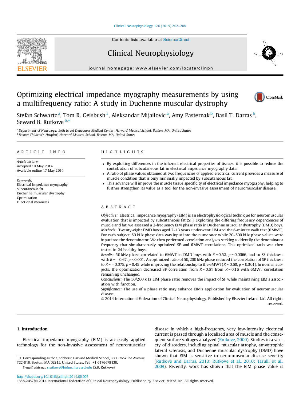 Optimizing electrical impedance myography measurements by using a multifrequency ratio: A study in Duchenne muscular dystrophy