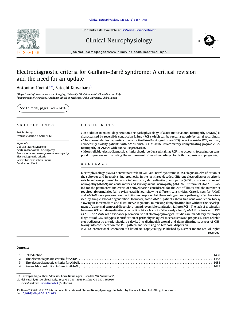 Electrodiagnostic criteria for Guillain–Barrè syndrome: A critical revision and the need for an update