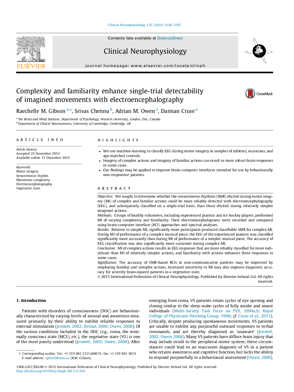 Complexity and familiarity enhance single-trial detectability of imagined movements with electroencephalography