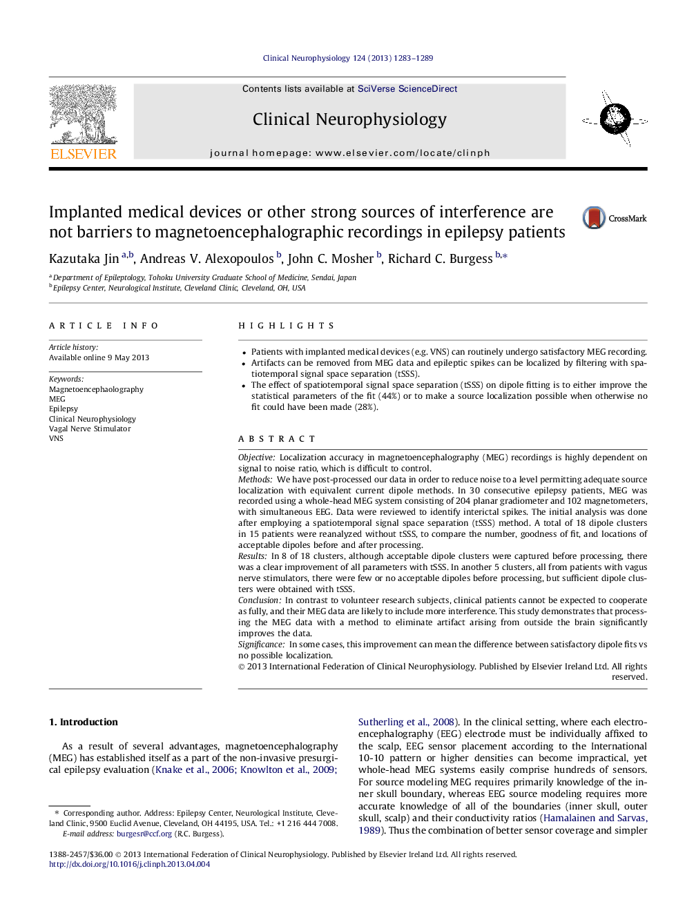 Implanted medical devices or other strong sources of interference are not barriers to magnetoencephalographic recordings in epilepsy patients