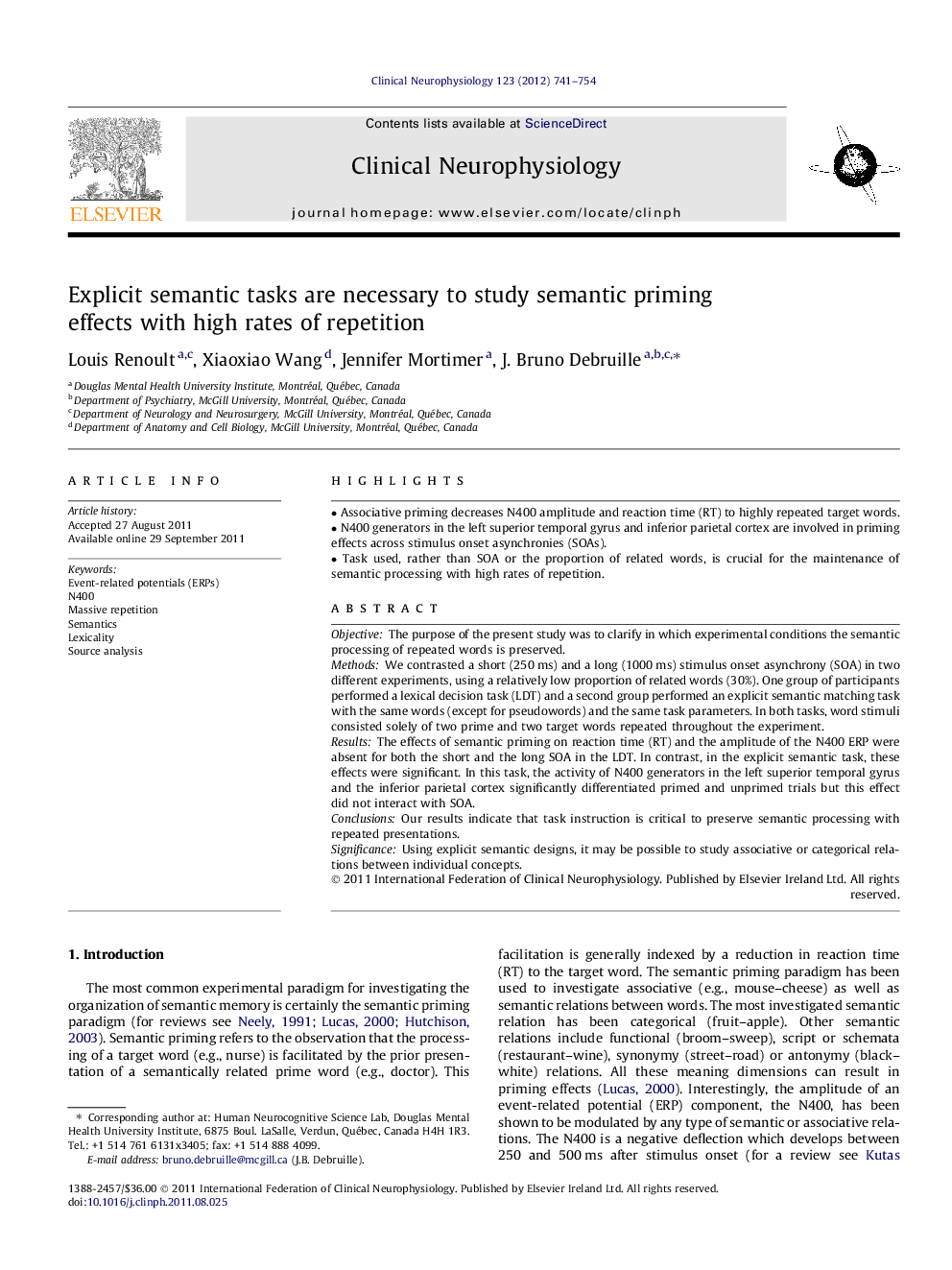 Explicit semantic tasks are necessary to study semantic priming effects with high rates of repetition