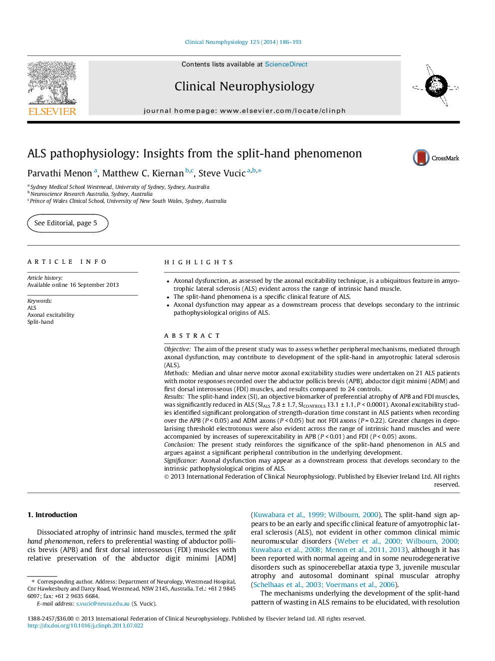 ALS pathophysiology: Insights from the split-hand phenomenon