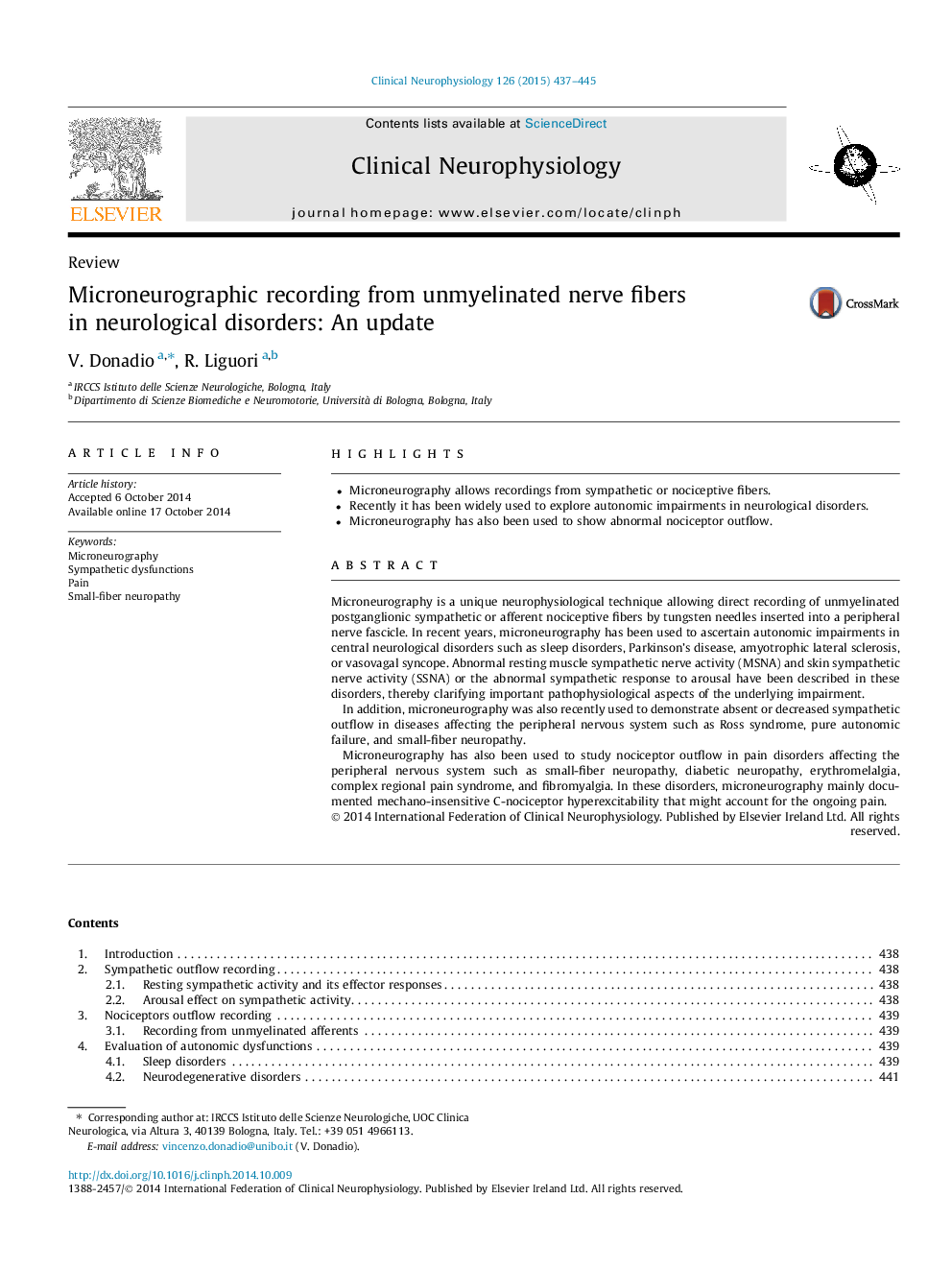 Microneurographic recording from unmyelinated nerve fibers in neurological disorders: An update