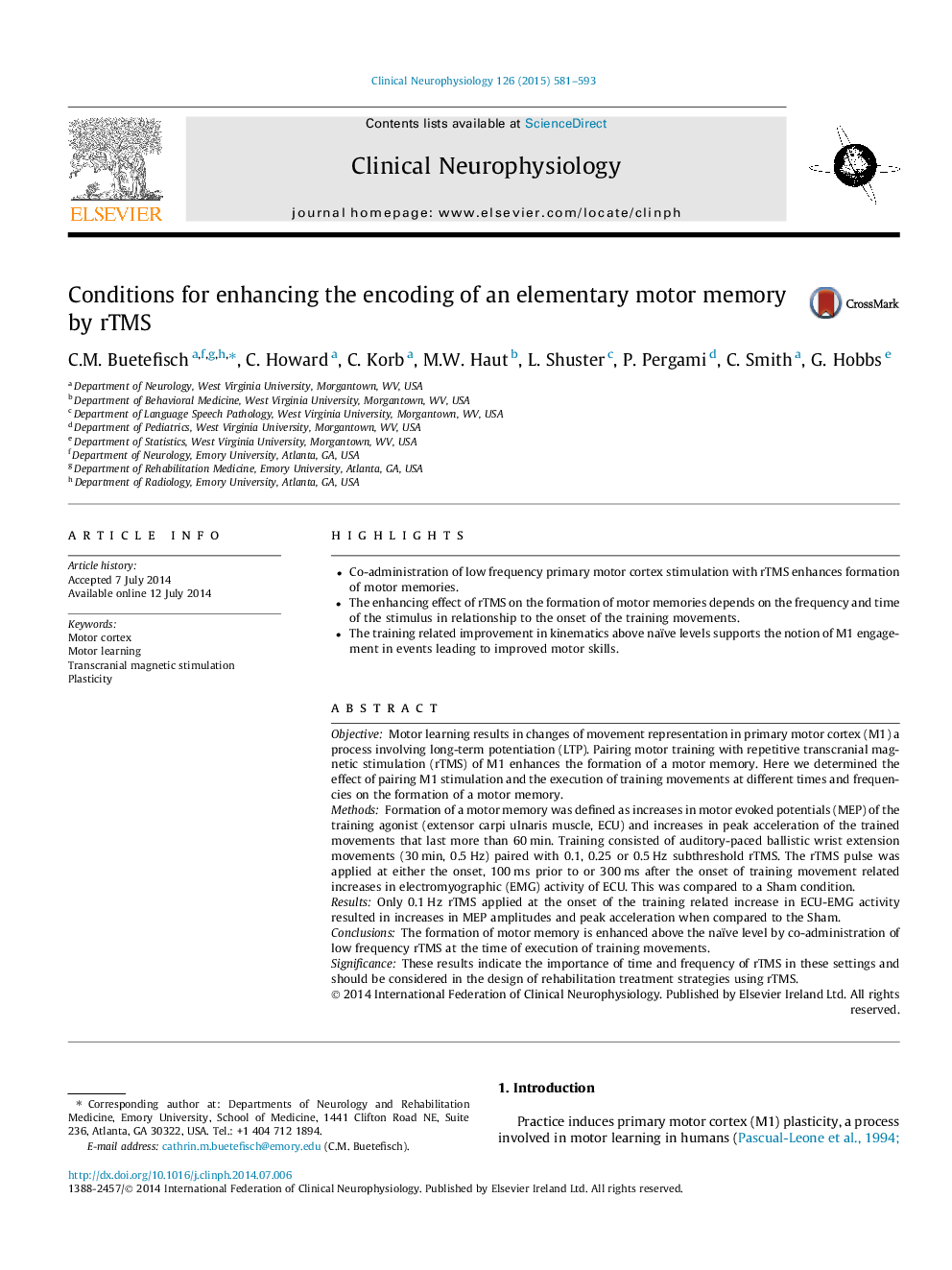 Conditions for enhancing the encoding of an elementary motor memory by rTMS