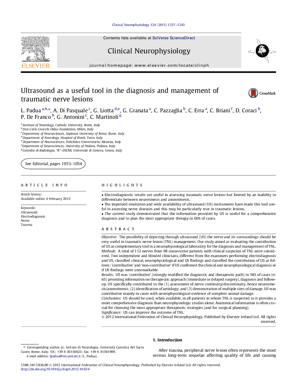 Ultrasound as a useful tool in the diagnosis and management of traumatic nerve lesions