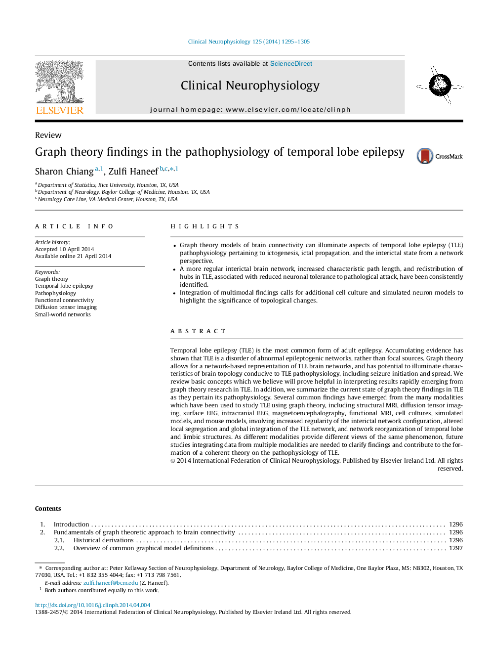 Graph theory findings in the pathophysiology of temporal lobe epilepsy