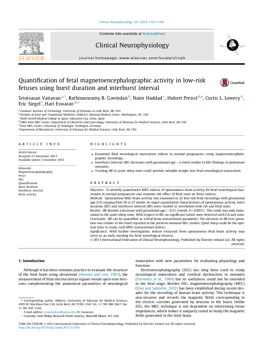 Quantification of fetal magnetoencephalographic activity in low-risk fetuses using burst duration and interburst interval