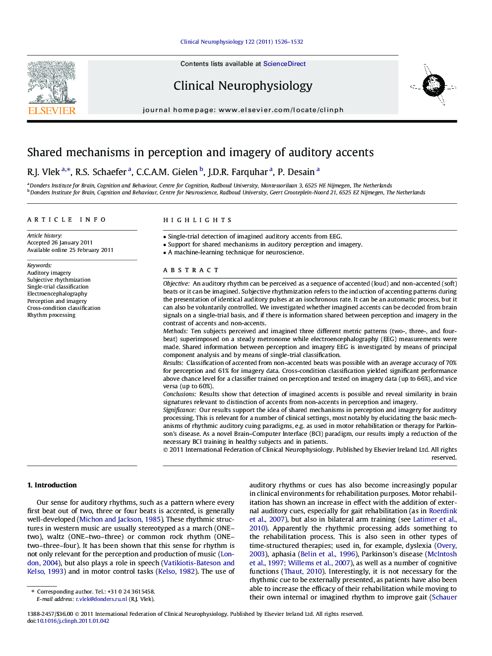 Shared mechanisms in perception and imagery of auditory accents