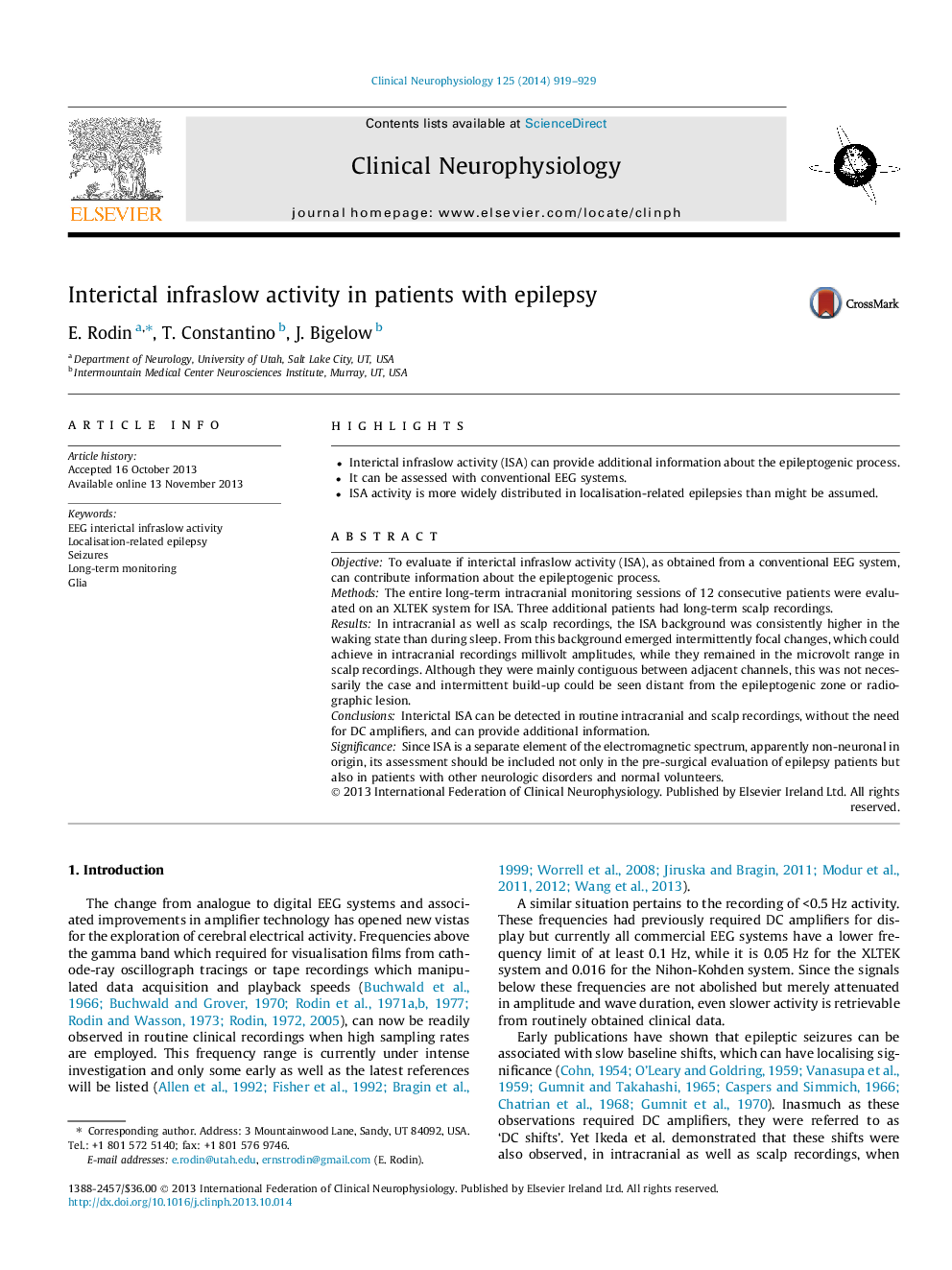 Interictal infraslow activity in patients with epilepsy