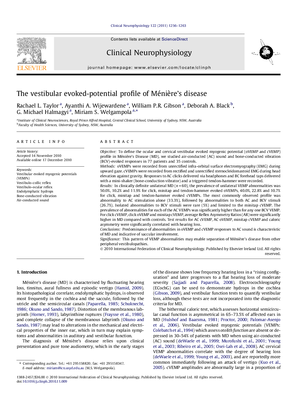 The vestibular evoked-potential profile of Ménière’s disease