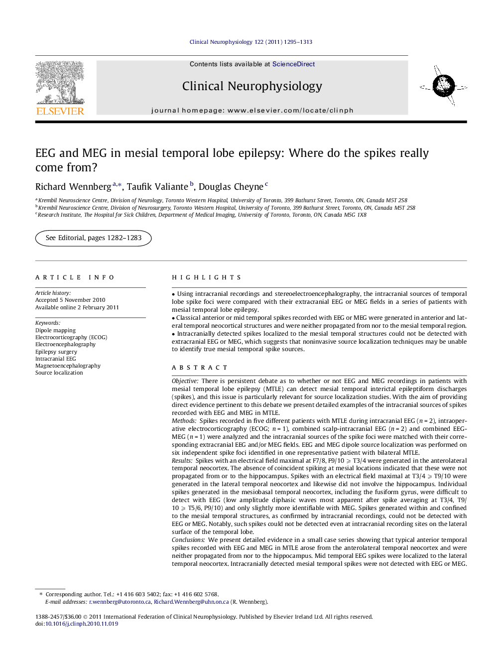 EEG and MEG in mesial temporal lobe epilepsy: Where do the spikes really come from?