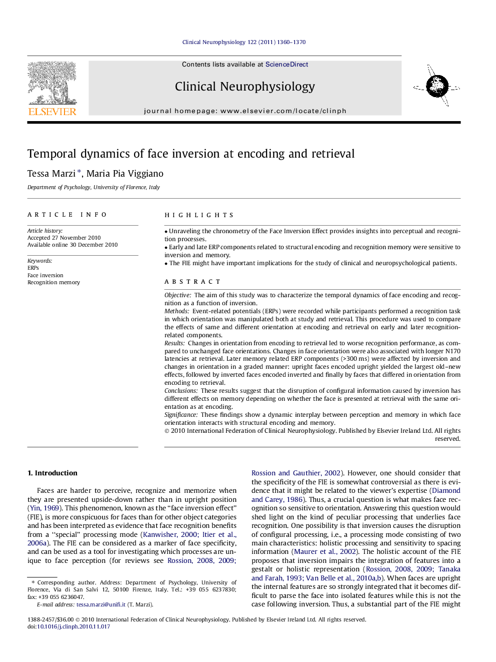 Temporal dynamics of face inversion at encoding and retrieval