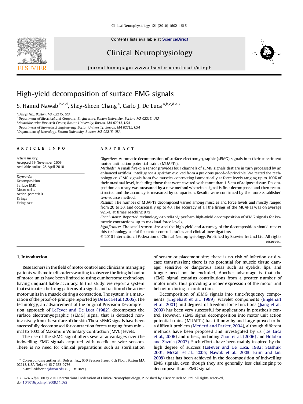 High-yield decomposition of surface EMG signals