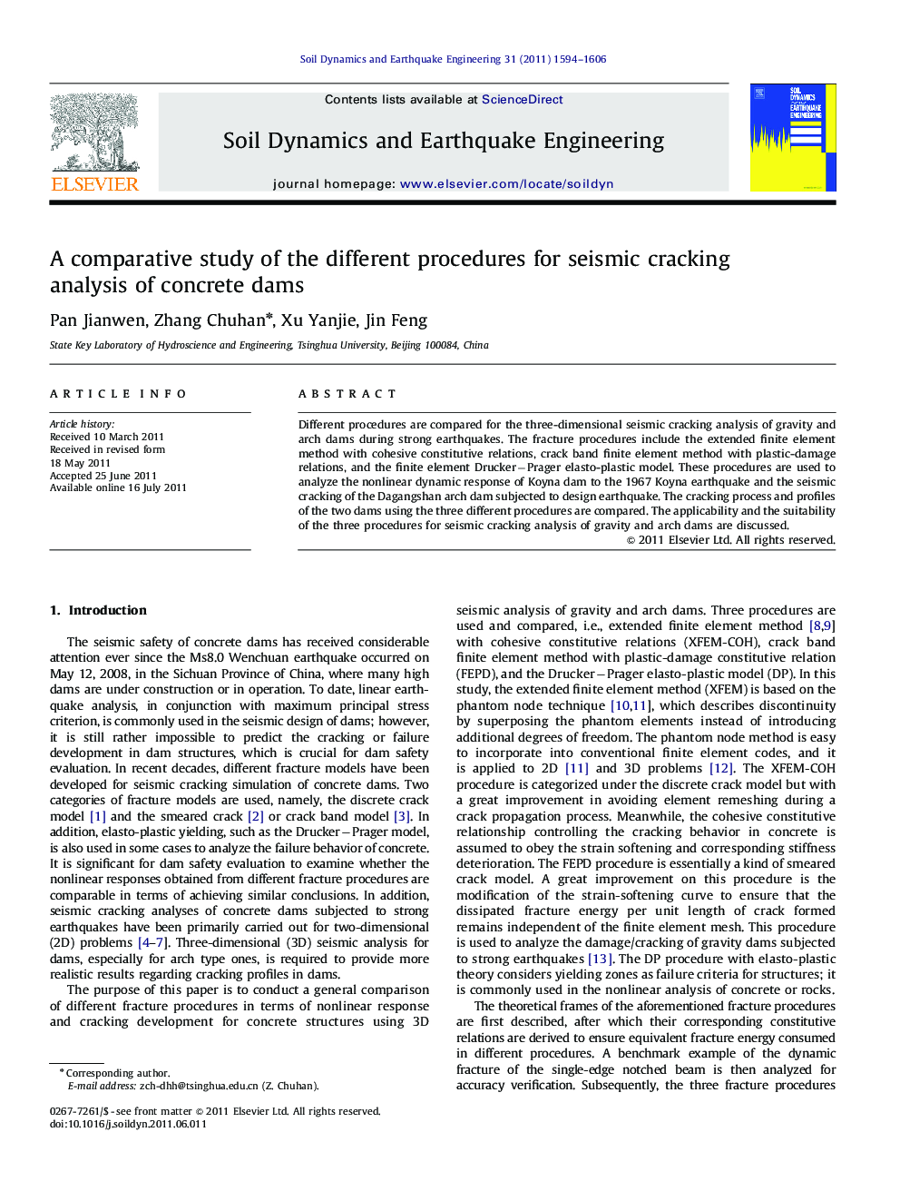 A comparative study of the different procedures for seismic cracking analysis of concrete dams