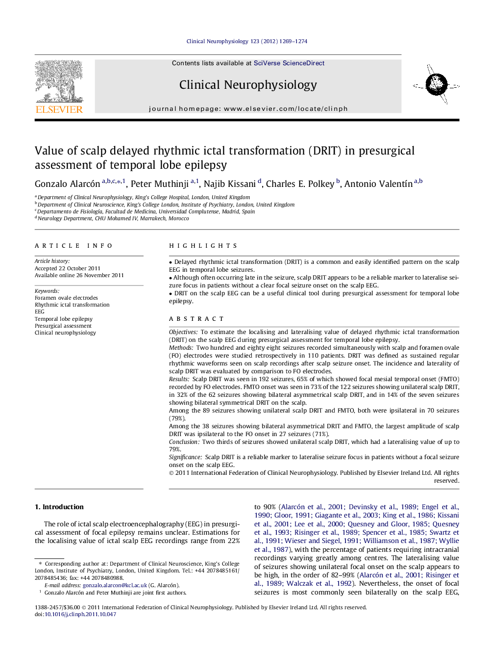 Value of scalp delayed rhythmic ictal transformation (DRIT) in presurgical assessment of temporal lobe epilepsy