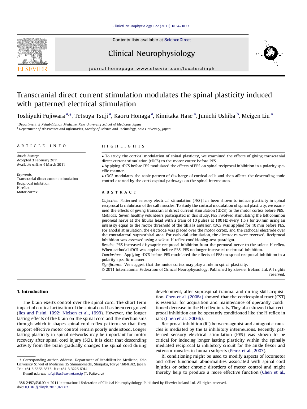 Transcranial direct current stimulation modulates the spinal plasticity induced with patterned electrical stimulation