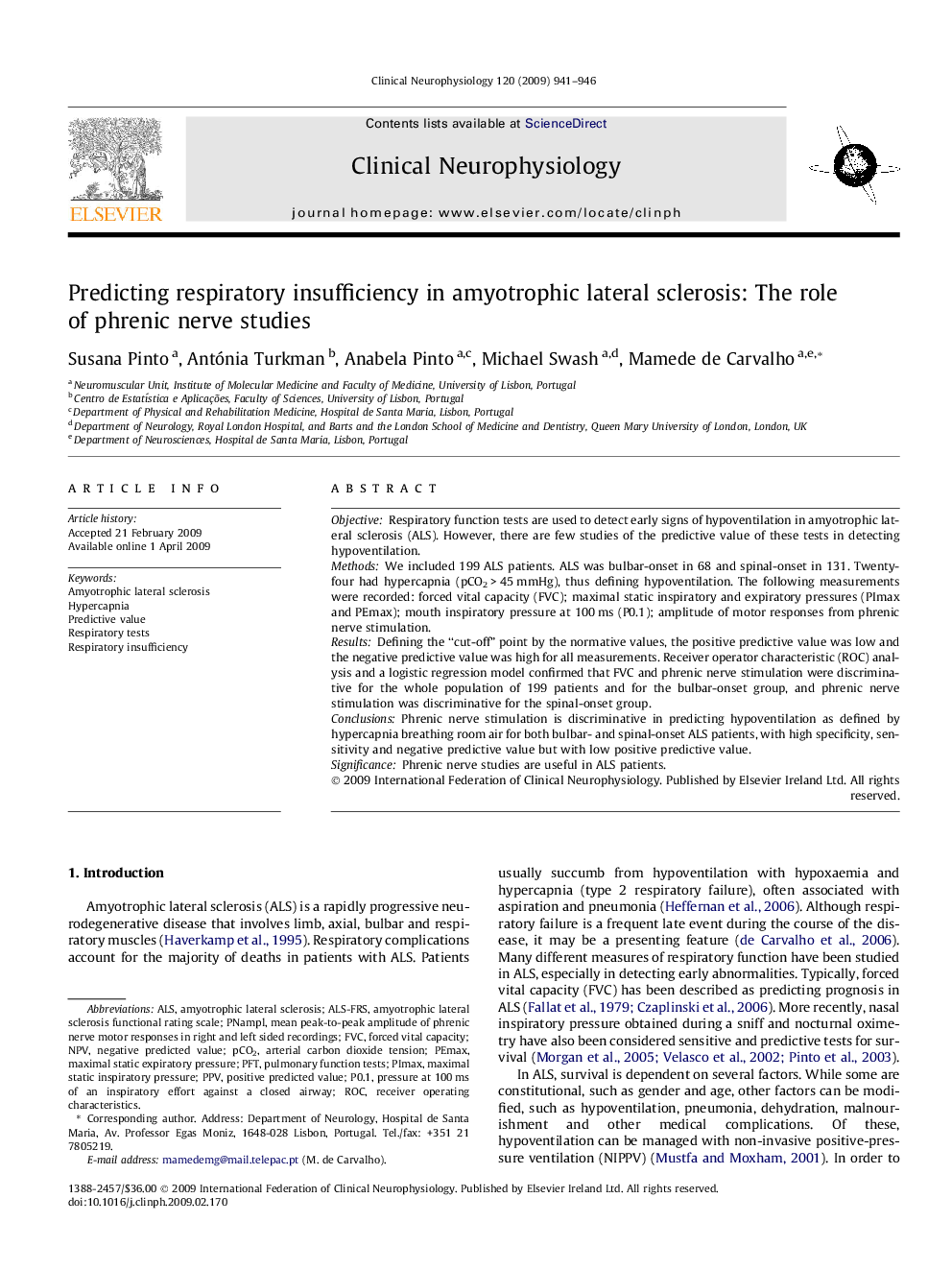 Predicting respiratory insufficiency in amyotrophic lateral sclerosis: The role of phrenic nerve studies