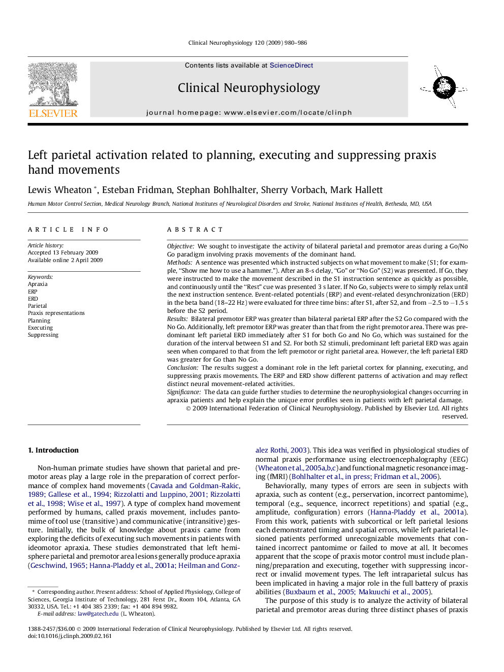 Left parietal activation related to planning, executing and suppressing praxis hand movements