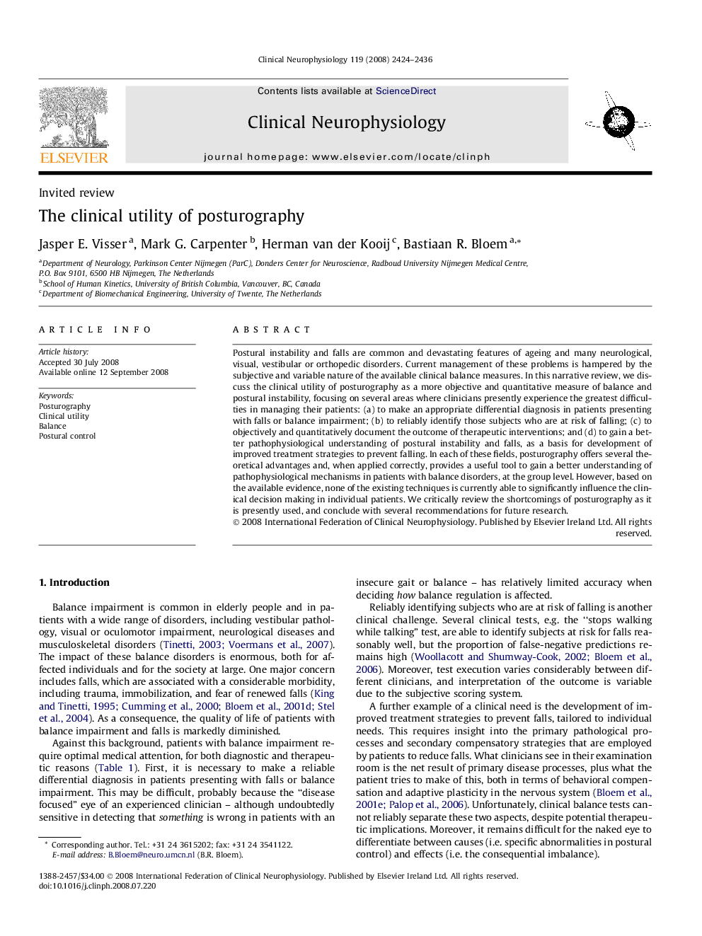 The clinical utility of posturography