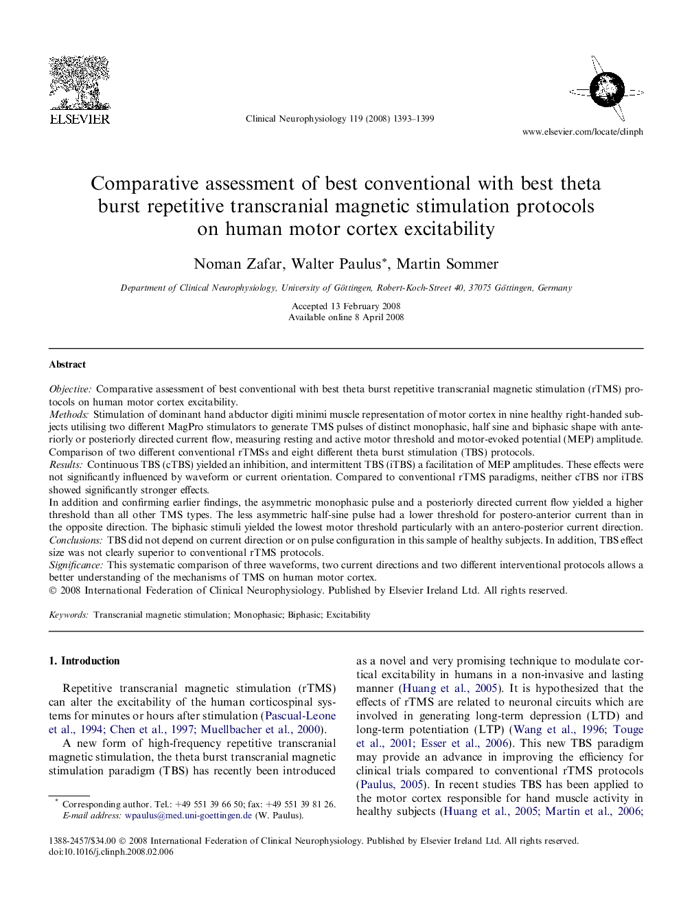 Comparative assessment of best conventional with best theta burst repetitive transcranial magnetic stimulation protocols on human motor cortex excitability