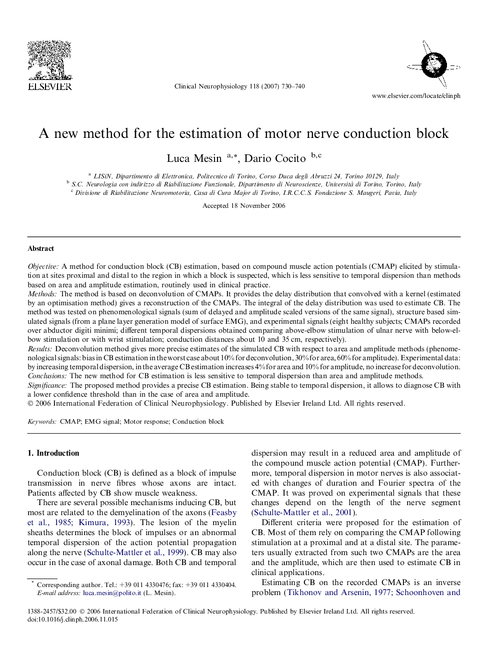 A new method for the estimation of motor nerve conduction block