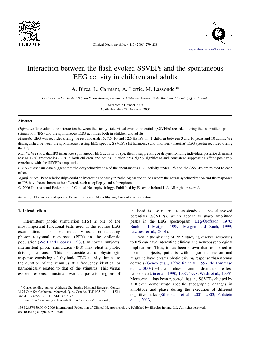 Interaction between the flash evoked SSVEPs and the spontaneous EEG activity in children and adults