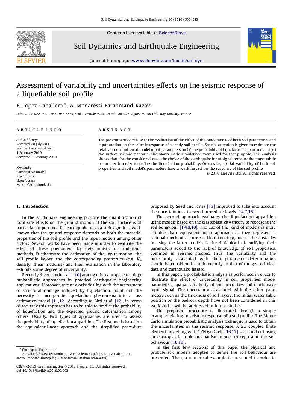 Assessment of variability and uncertainties effects on the seismic response of a liquefiable soil profile