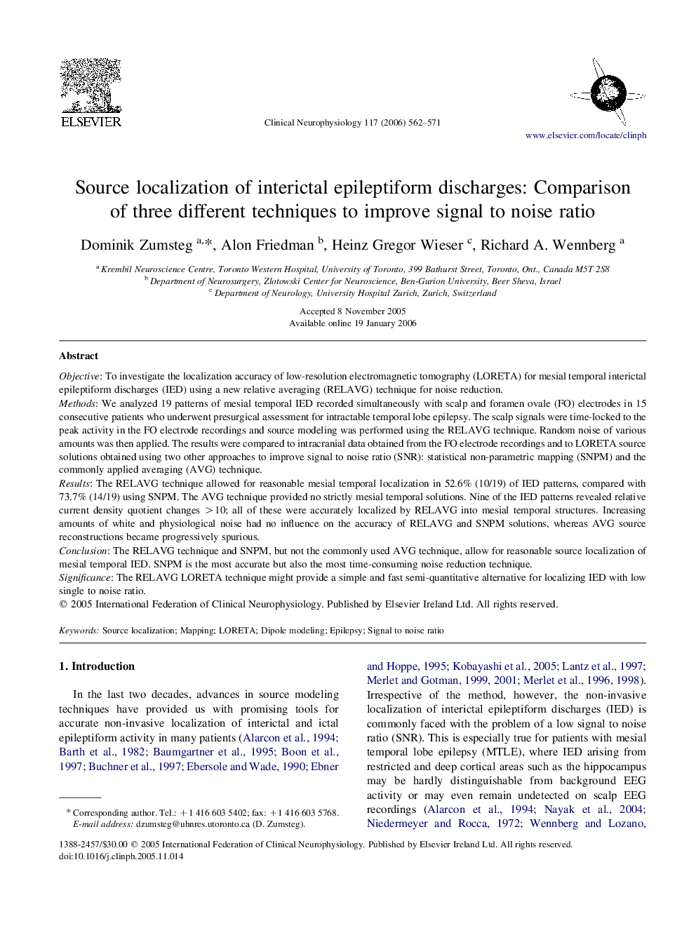 Source localization of interictal epileptiform discharges: Comparison of three different techniques to improve signal to noise ratio