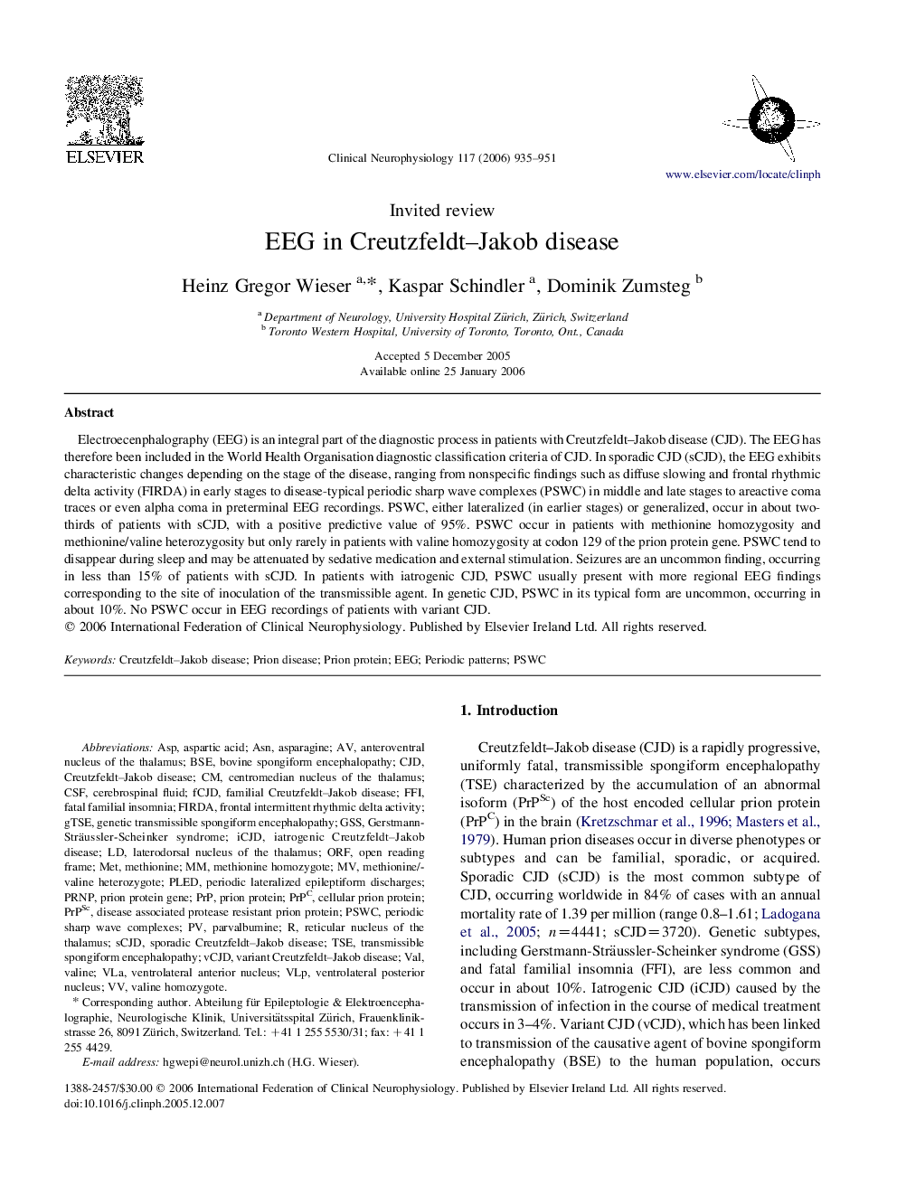 EEG in Creutzfeldt–Jakob disease