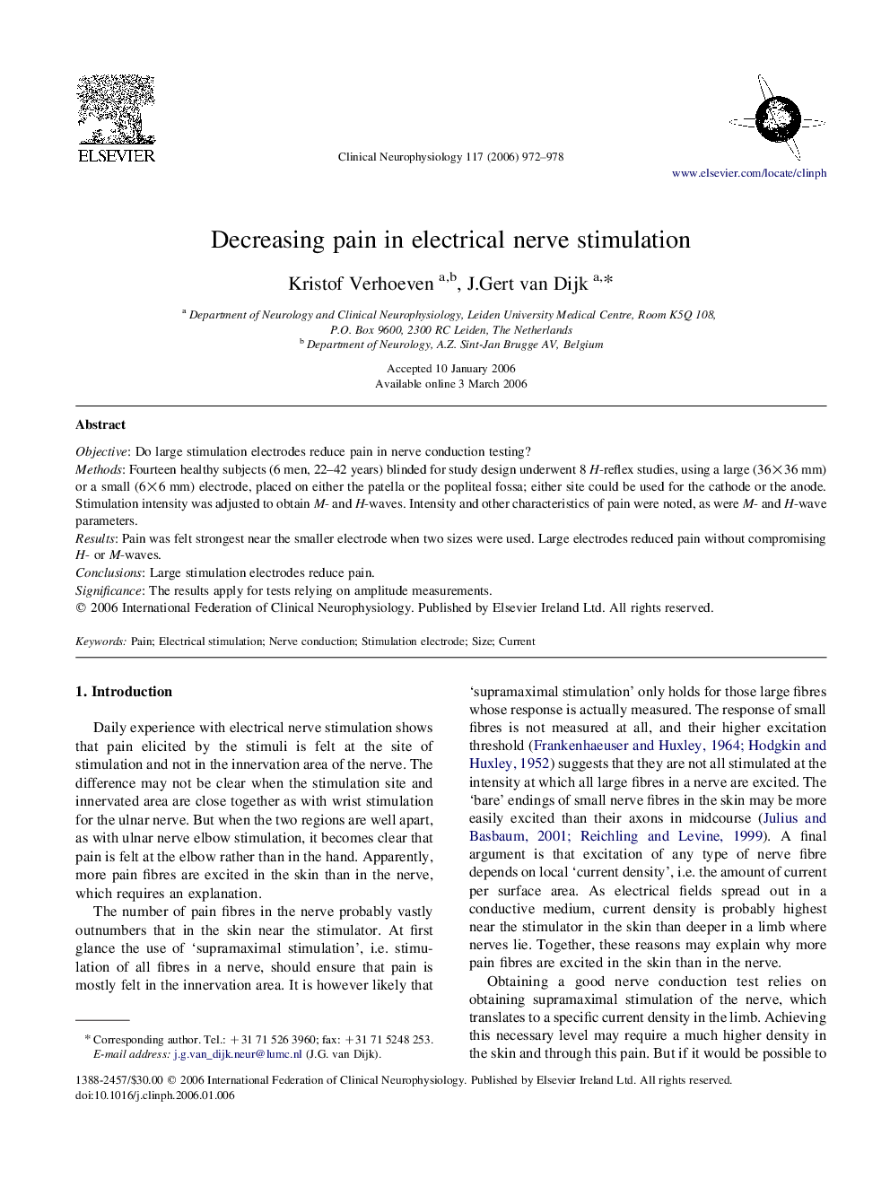 Decreasing pain in electrical nerve stimulation