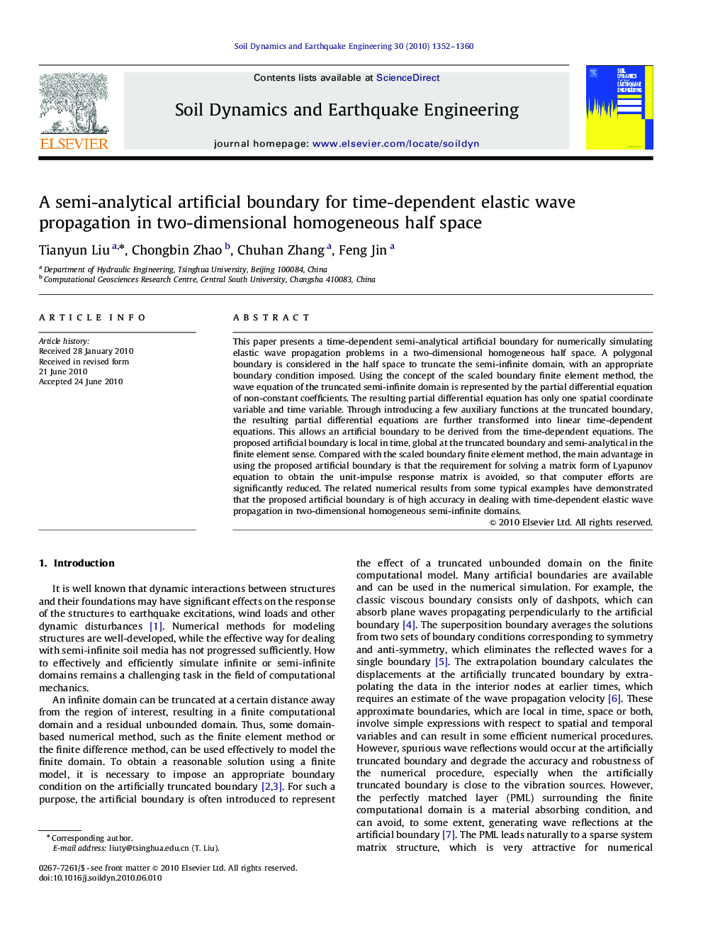 A semi-analytical artificial boundary for time-dependent elastic wave propagation in two-dimensional homogeneous half space