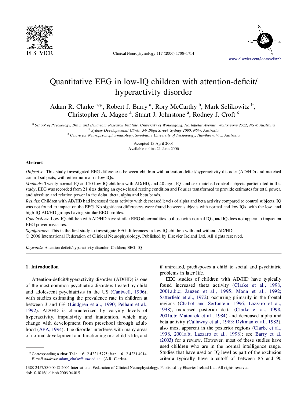 Quantitative EEG in low-IQ children with attention-deficit/hyperactivity disorder