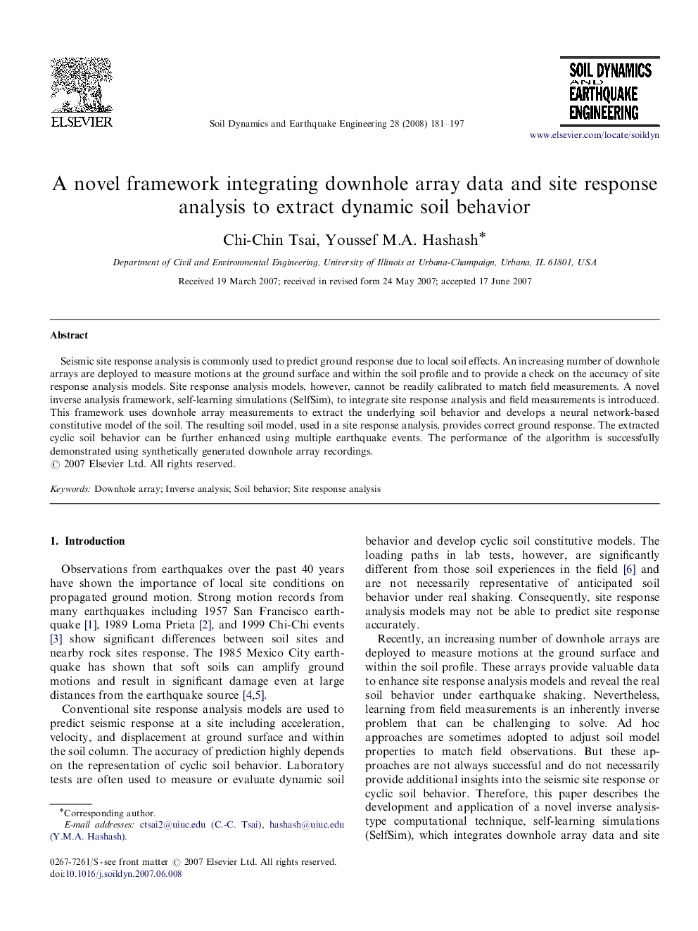 A novel framework integrating downhole array data and site response analysis to extract dynamic soil behavior