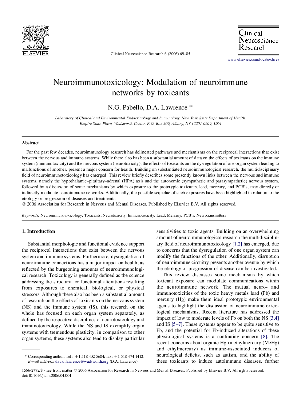 Neuroimmunotoxicology: Modulation of neuroimmune networks by toxicants