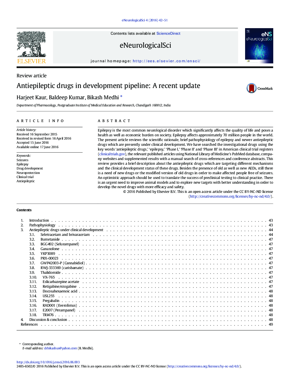 Antiepileptic drugs in development pipeline: A recent update