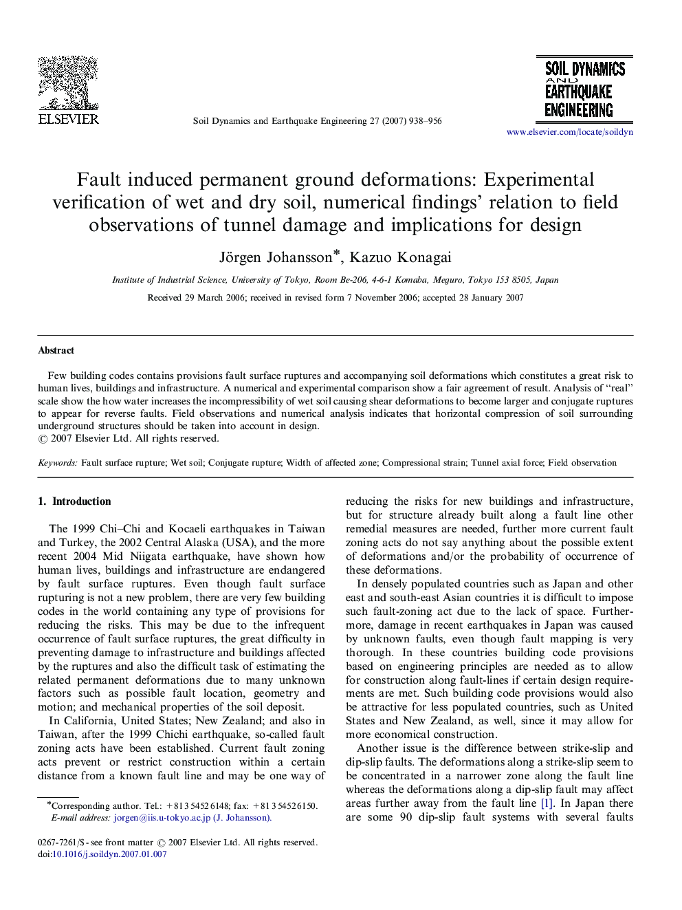 Fault induced permanent ground deformations: Experimental verification of wet and dry soil, numerical findings’ relation to field observations of tunnel damage and implications for design