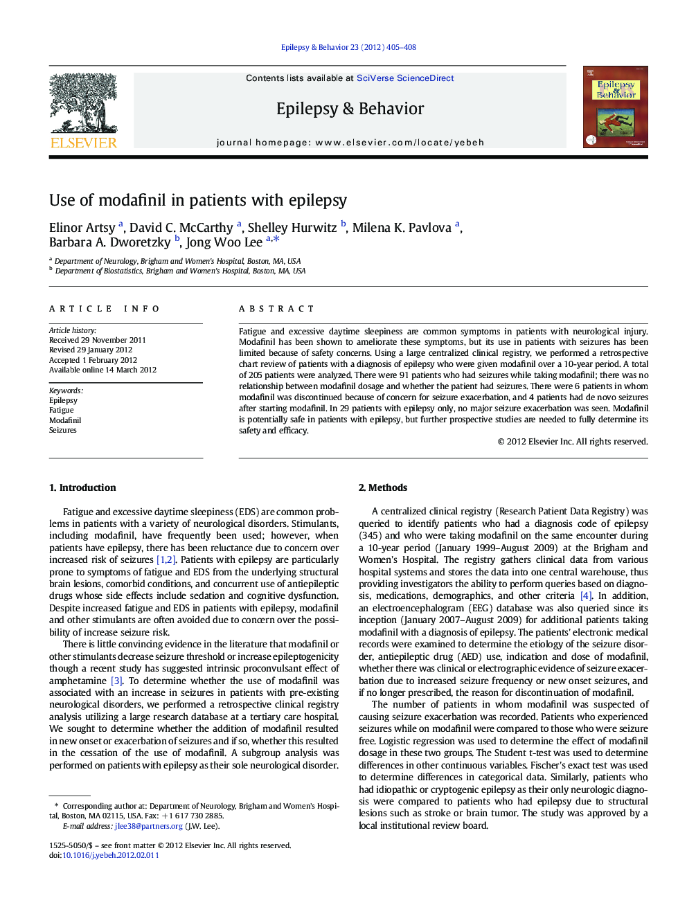 Use of modafinil in patients with epilepsy