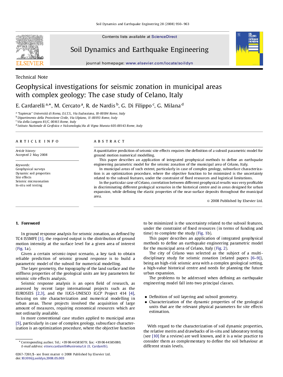 Geophysical investigations for seismic zonation in municipal areas with complex geology: The case study of Celano, Italy