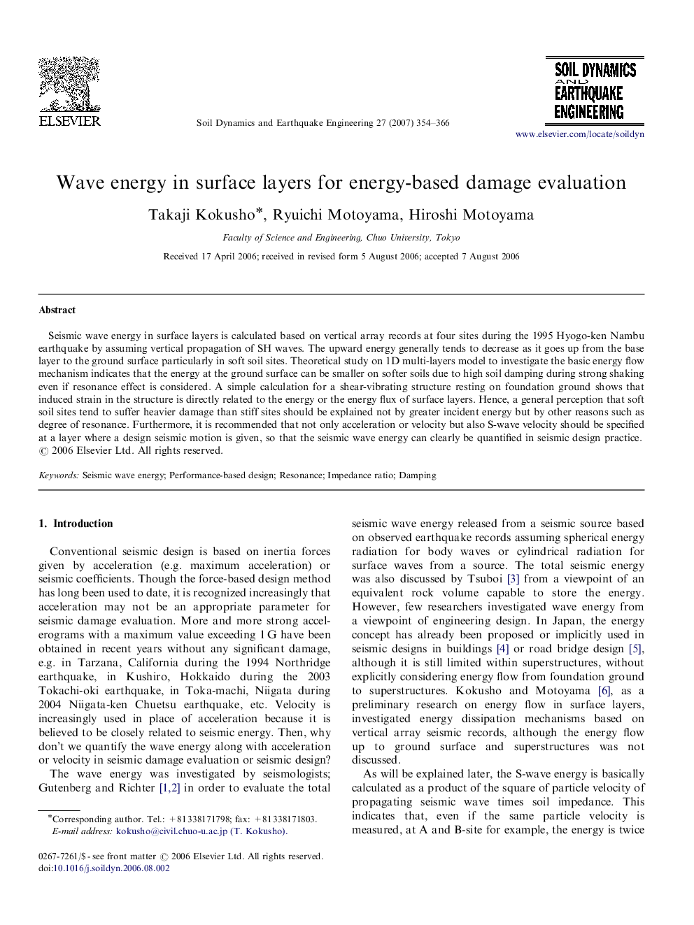 Wave energy in surface layers for energy-based damage evaluation