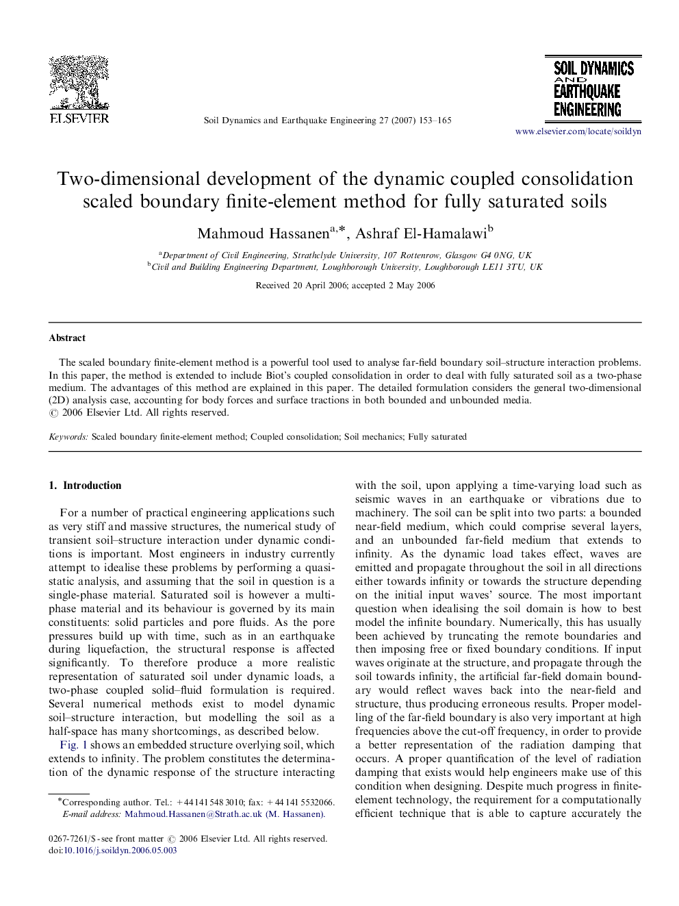 Two-dimensional development of the dynamic coupled consolidation scaled boundary finite-element method for fully saturated soils