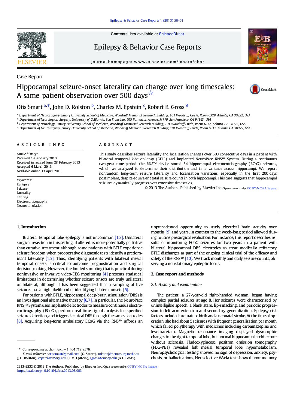 Hippocampal seizure-onset laterality can change over long timescales: A same-patient observation over 500 days