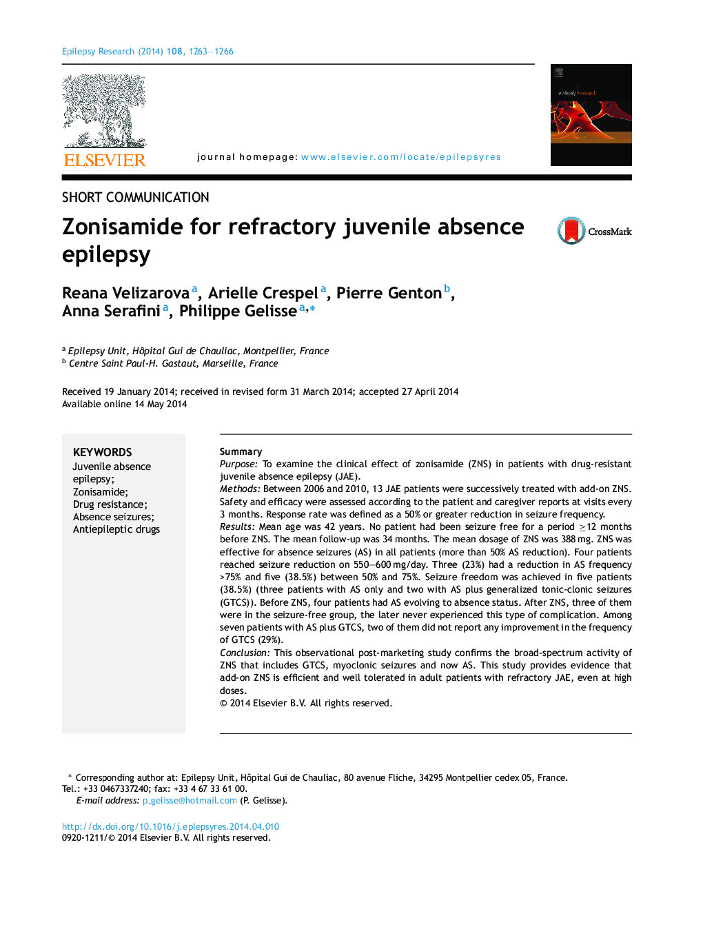 Zonisamide for refractory juvenile absence epilepsy