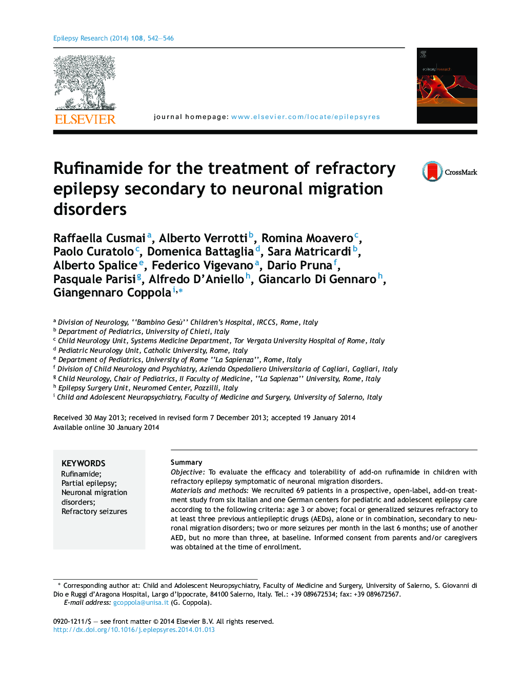 Rufinamide for the treatment of refractory epilepsy secondary to neuronal migration disorders