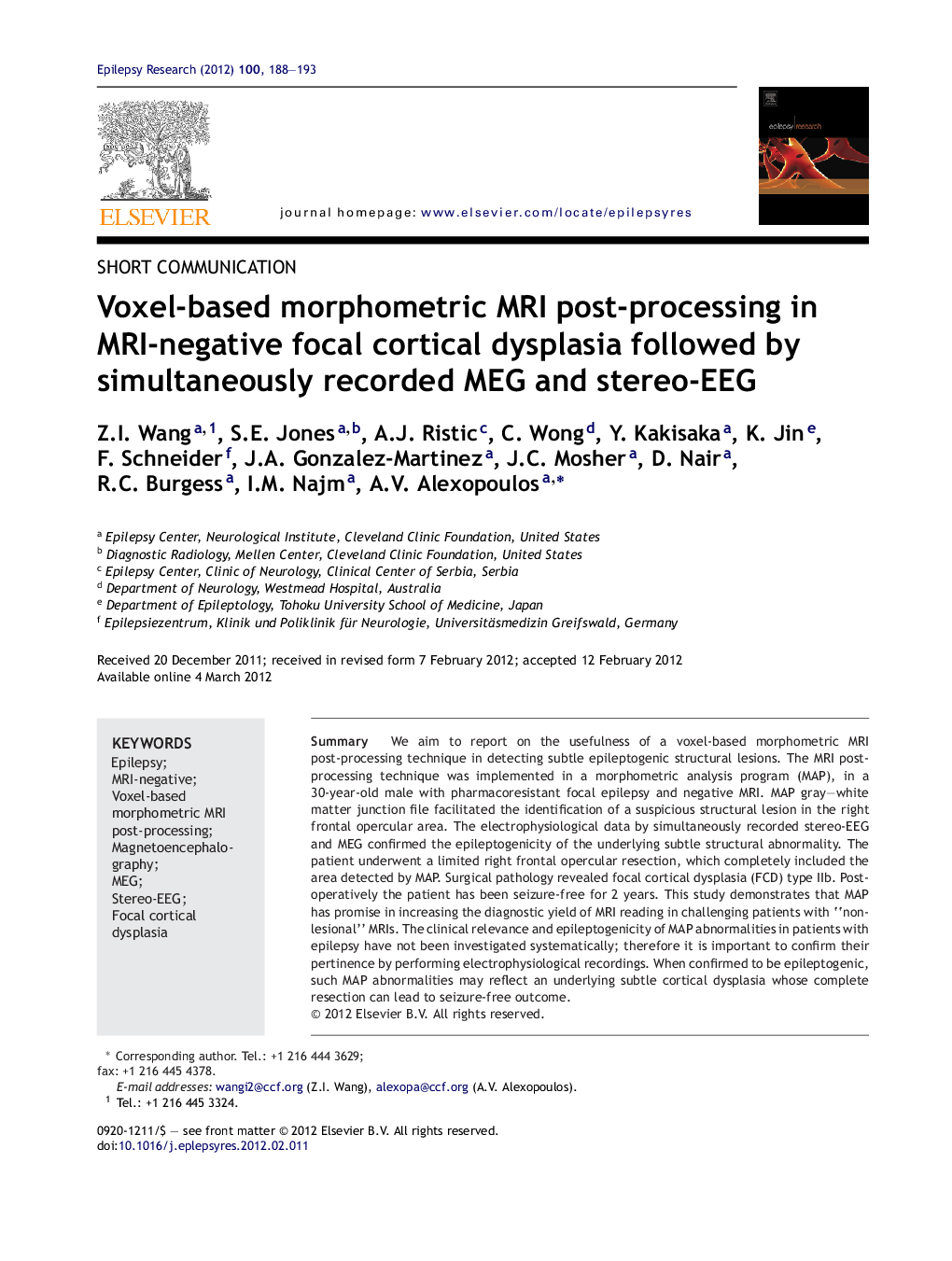 Voxel-based morphometric MRI post-processing in MRI-negative focal cortical dysplasia followed by simultaneously recorded MEG and stereo-EEG